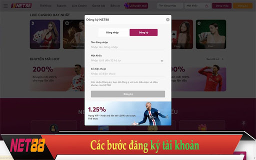 Các bước đăng ký tài khoản